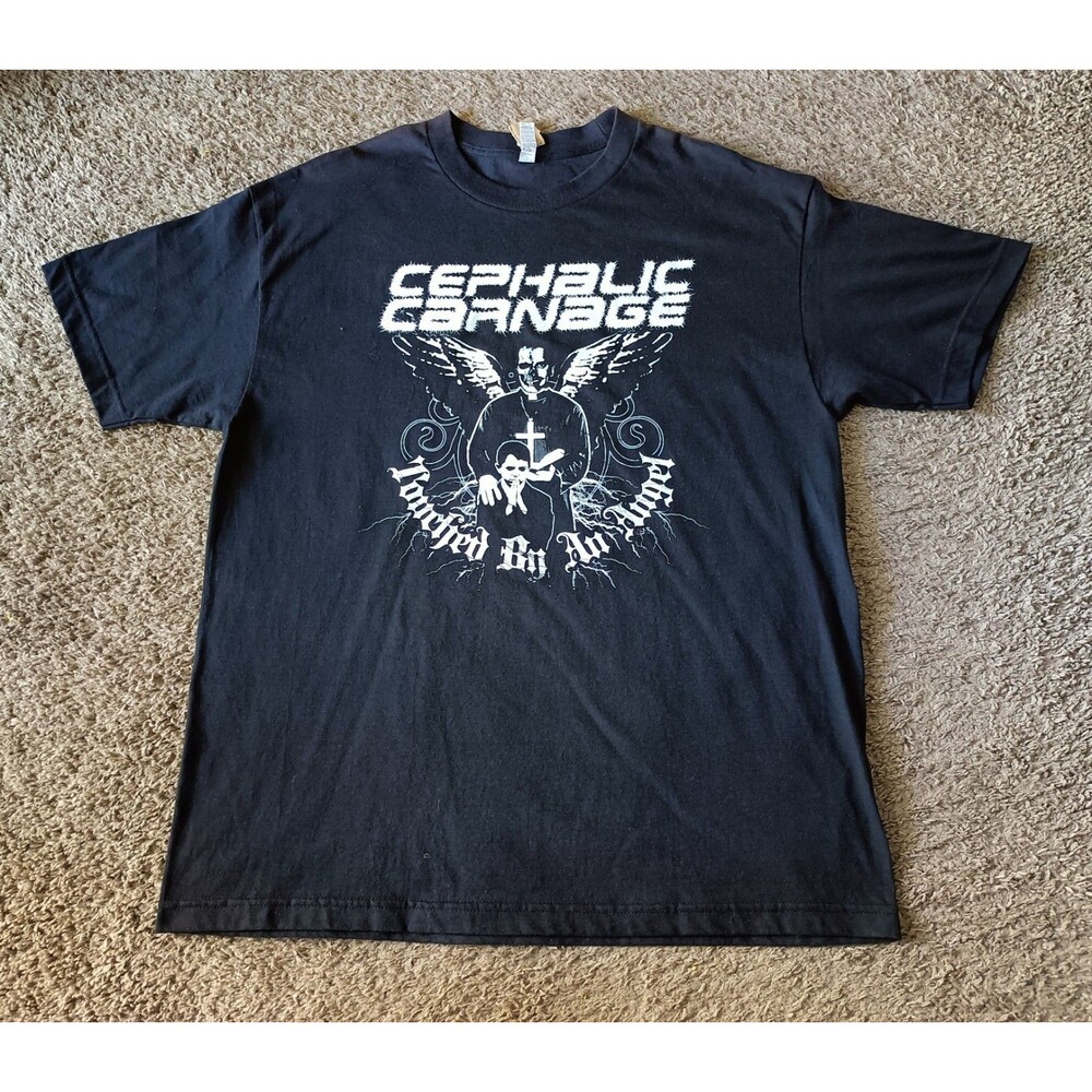 Vintage Cephalic Carnage Band Graphic Black T-Shirt Men's Size XL  Short Sleeve